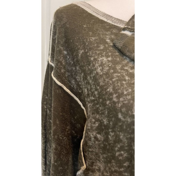 Democracy Womens Green Cotton Sweater Soft Unique Y2K Burnout Fall M Classic - Picture 5 of 14